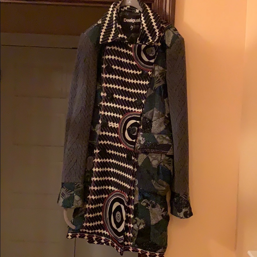 Disigual double breasted long jacket/coat